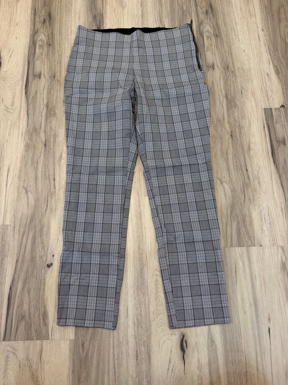 A New Day Pants Women's Size 6 Gray Plaid Mid-Rise Career Casual Punk